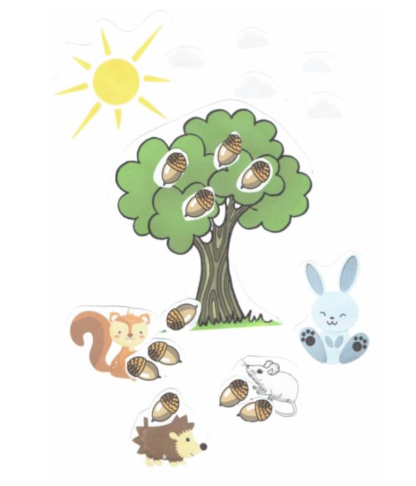obrazek przedstawiający drzewo  zwierzątka