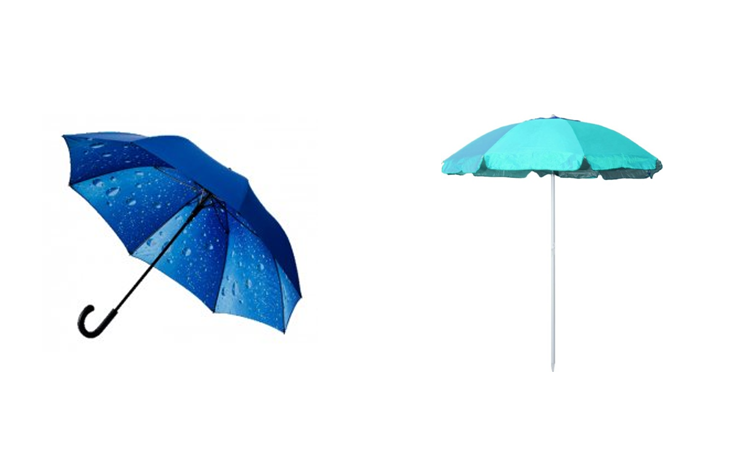 grafika przedstawiająca różne parasole