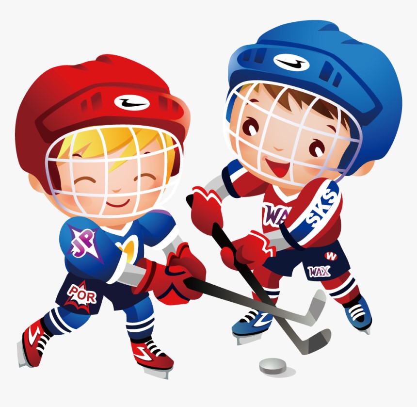 grafika dzieci grające w hokeja